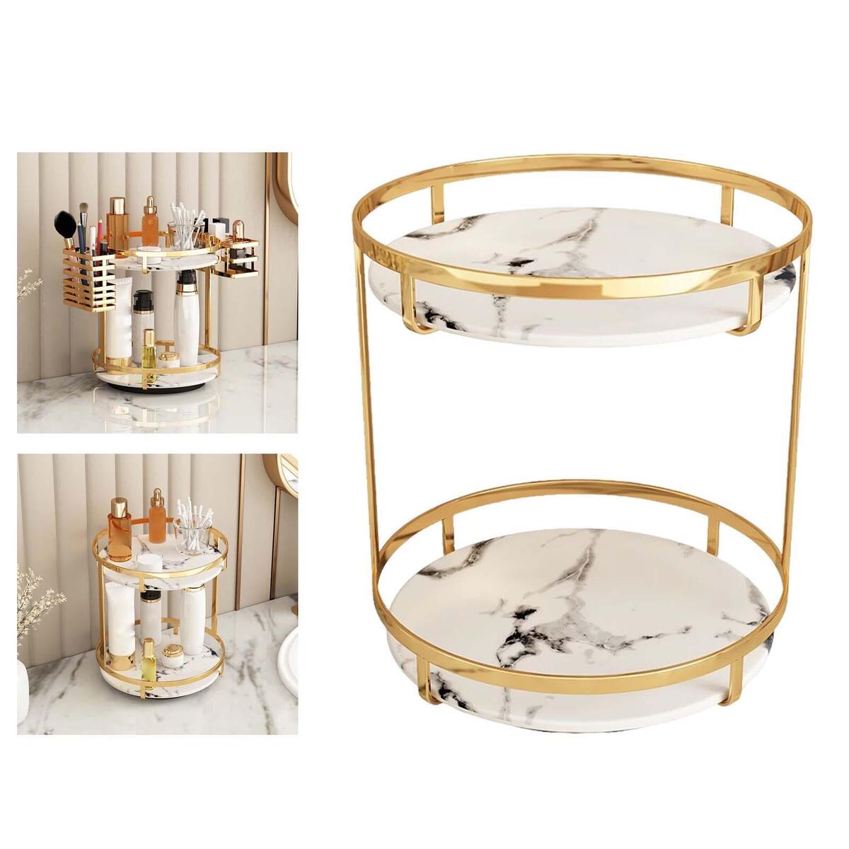 Nordic Makeup Organizer Storage Shelf for Dresser or Vanity Countertop