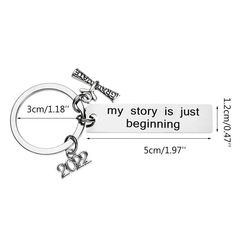 Graduation Season Gift Stainless Steel Keychain Ornaments Inspirational Jewelry