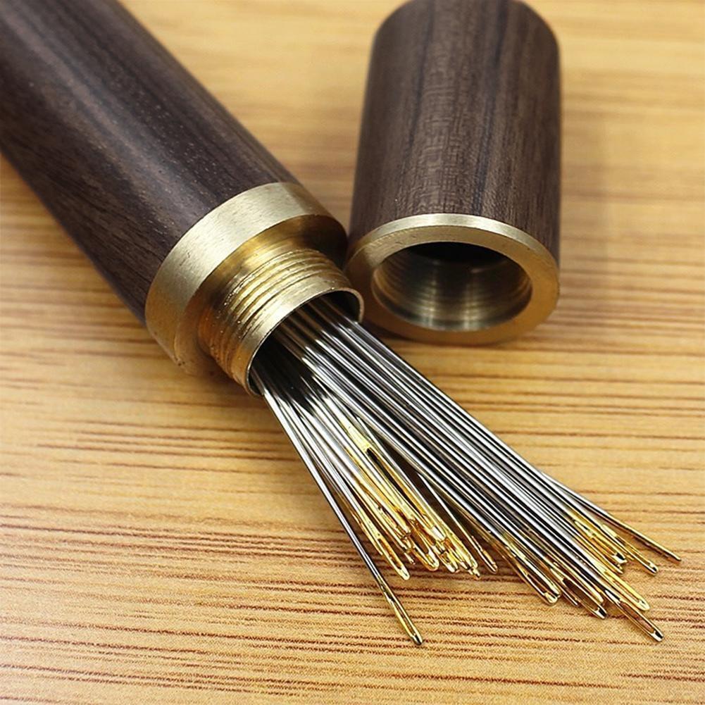 Wood Box Embroidery Mending Holder Bottle Container Needle Storage DIY Tool