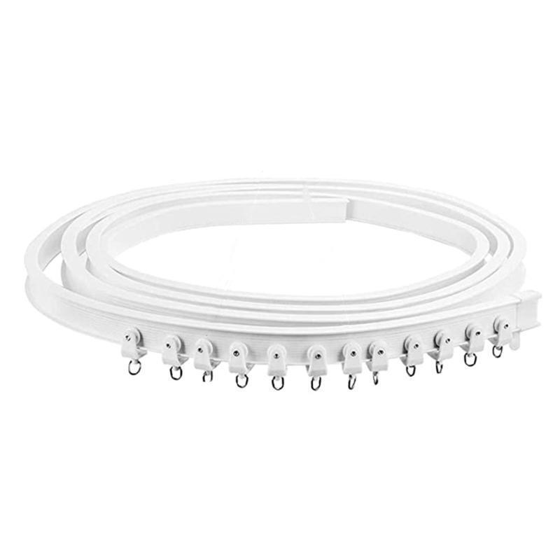 3.5m Flexible Ceiling Curtain Track Kit Bendable Window Rod Straight Curve