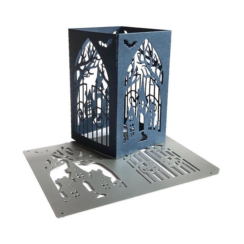 Halloween House Lantern Cutting Dies Handmade Stencil Mold Embossing Pattern