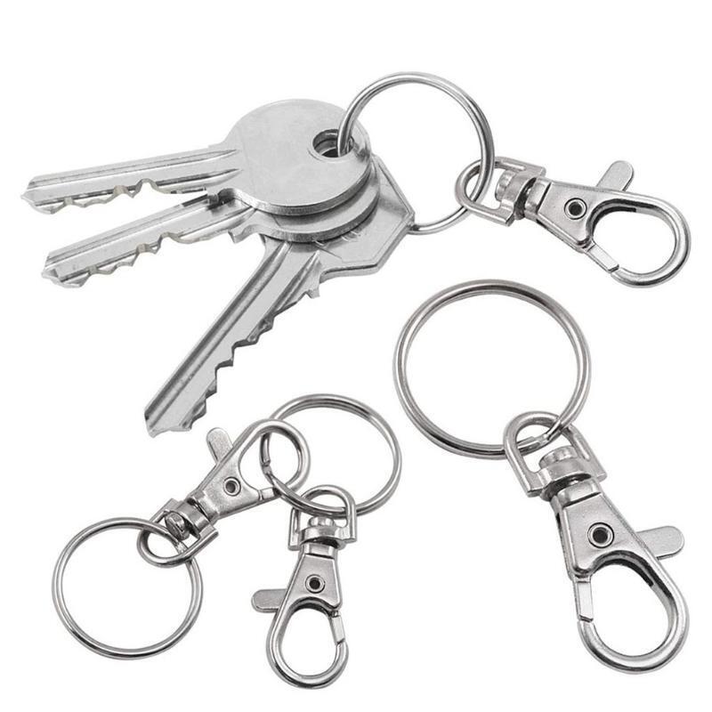 Keychain Set 20 Lanyard Snap Buckles + 20 Key Rings for Key Jewelry Diy Crafts