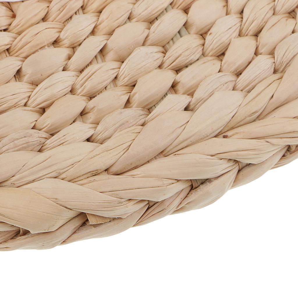 2pc Natural Straw Round Pouf Tatami Cushion Meditation Yoga Mat Zafu Cushion