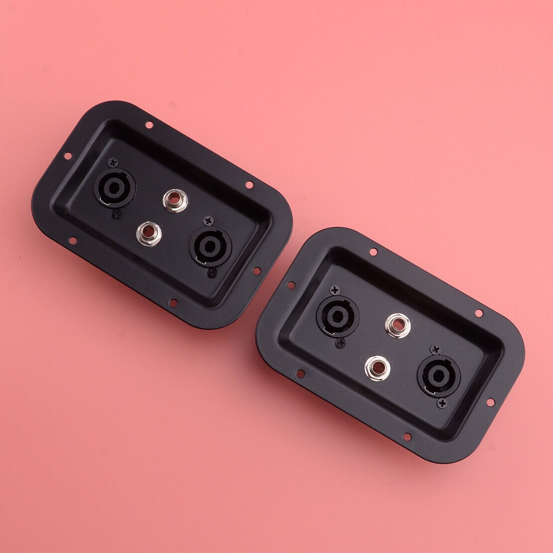2x Speaker Jack Plates w/ Dual SpeakON NL4 1/4" Female Jacks for PA Speakers