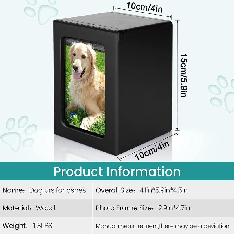 Pet Urn for Dogs or Cats Ashes Cremation Urns with Photo Frame Wood Memorial Box