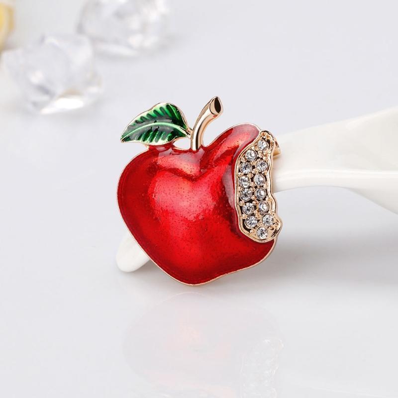 New Year Christmas Fruit Brooch Corsage Gift Rhinestone Banquet Scarf Pins Badge