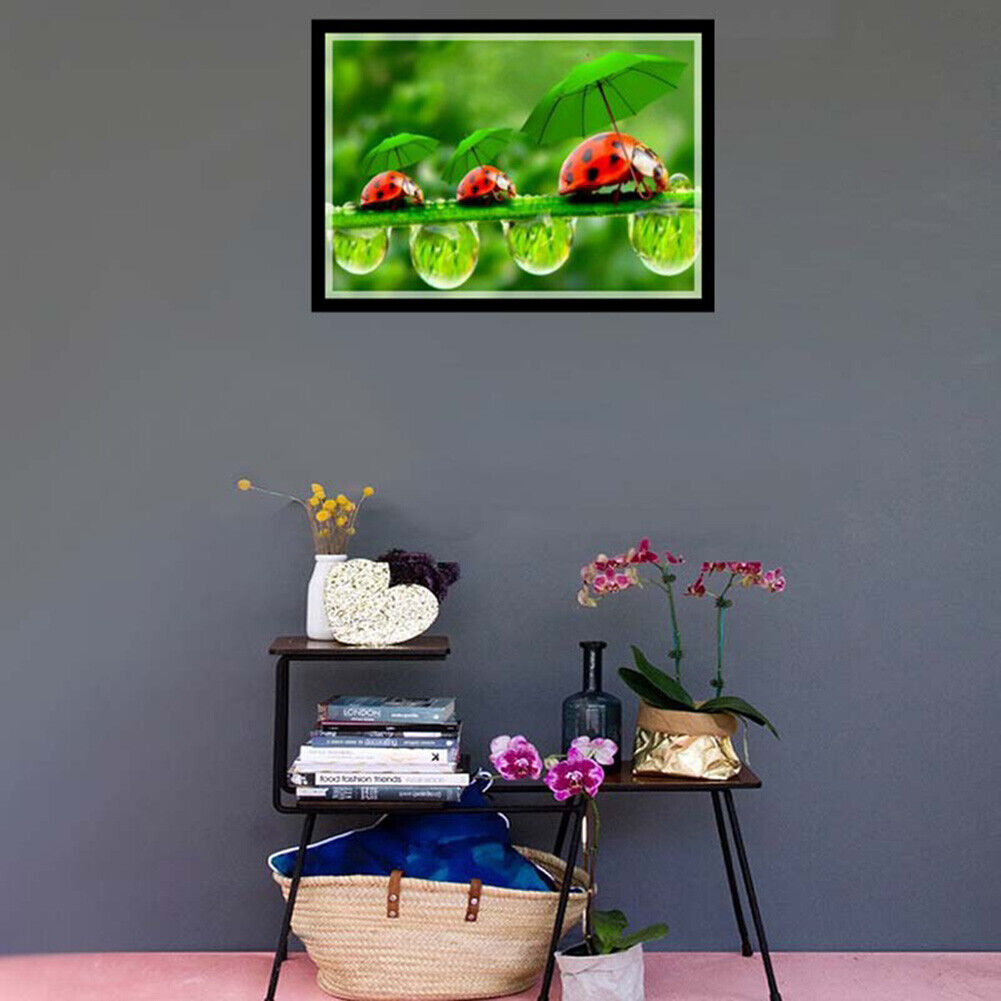 Green Leaf Ladybug 5D Diamond Painting Embroidery DIY Cross Stitch Decor