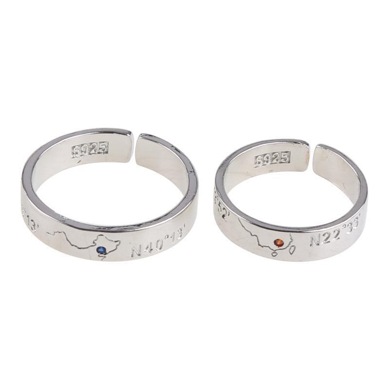 Map Digital Long Distance Ring Fashion Design Sense Creative Temperament Ring