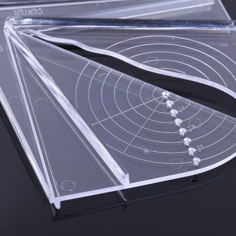 Plastic Center Finder Clear Woodwork Measuring Tool for Square Round Octagon