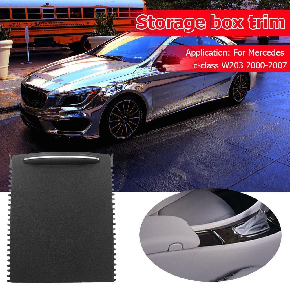 Car Center Console Roller Blind Cover for Mercedes Benz C-Class W203 Black