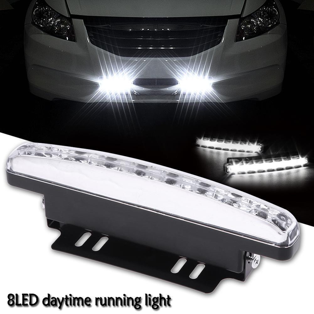 Universal Waterproof 8LED Car Motorcycle Daytime Running Light DRL Lamp