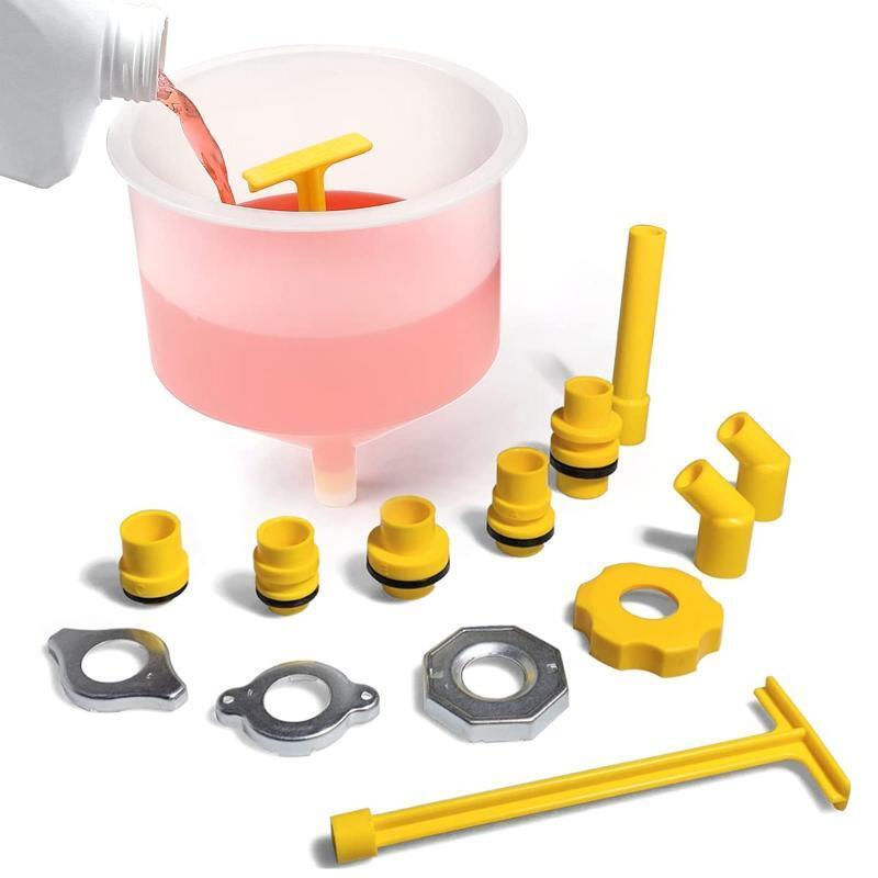 No Spill Coolant Filling Funnel Kit with Coolant Tester Bleeding for Refilling