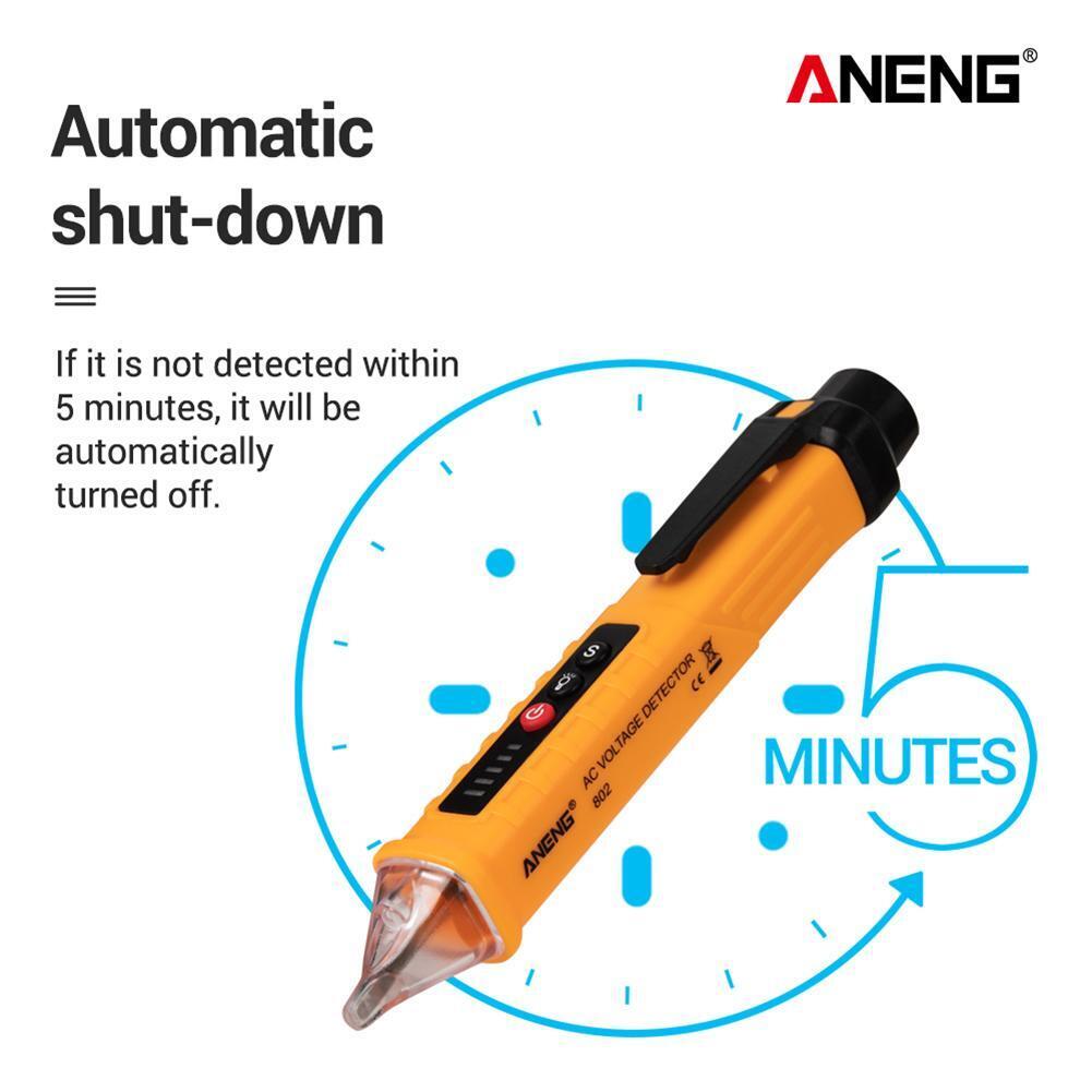 ANENG Digital AC 10V/48V/1000V Voltage Tester Pen Volt Detector (Yellow)