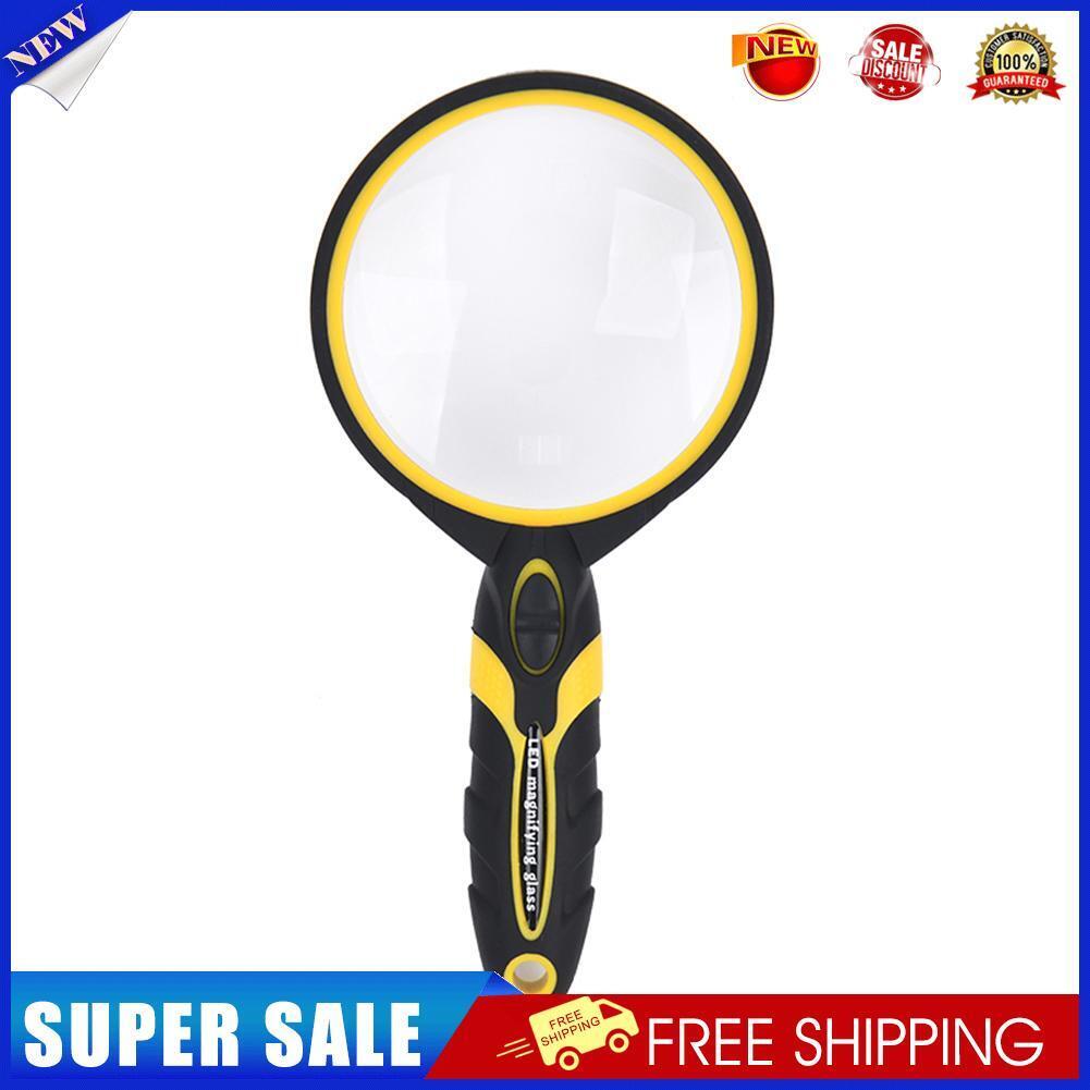 Handheld 5X Magnifier Magnifying Glass w/LED Loupe Handheld Reading Jewelry