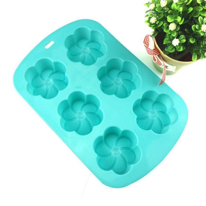 6 Cavities Silicone Material Plum Flowers Shapes Cake Moulds Candy Fondant Molds
