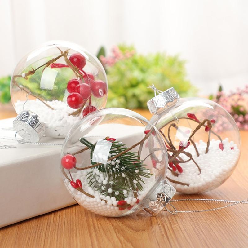 10pcs Shatterproof Plastic Christmas Ball Ornaments Xmas Baubles Hanging Pendant