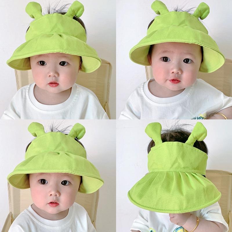 1-3YSummer Baby Bucket Hat Toddler Visor Hat Sun Hat Kid Wide Brim Sunscreen Cap