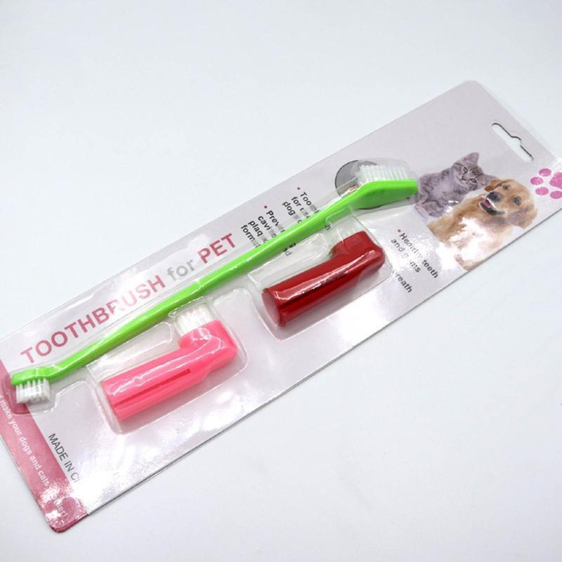 Dogs Toothbrush Set Dental Cleaning Brushes for Cleaning Pet Mouth Angled Brush