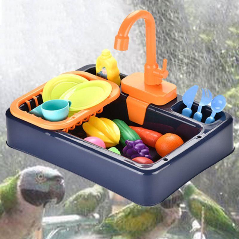 Multifunctional Parrot Bath Tub with 180° Rotation Tap Container Automatic Water
