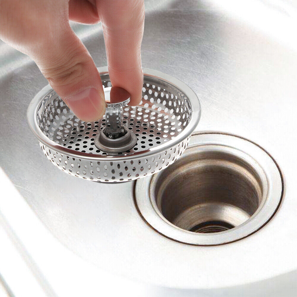 Steel Waste Drainer Sink Strainer Colander Food Hair Stopper Plug Filter Basket