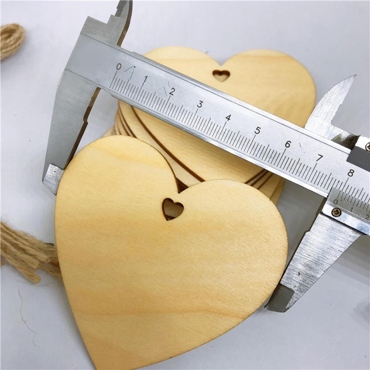 10 Pieces Unfinished Wooden Heart Slices Christmas Discs Wedding
