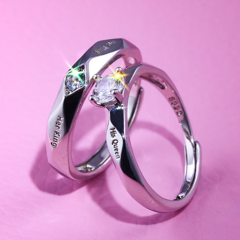 Zircon Decoration Cold Wind Ins Opening Couple Rings Korean Women Wedding Rings