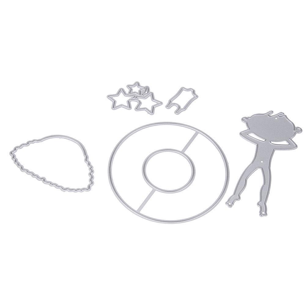 5pcs Girl Summer Time Cutting Dies Scrapbook Embossing DIY Craft Album Card