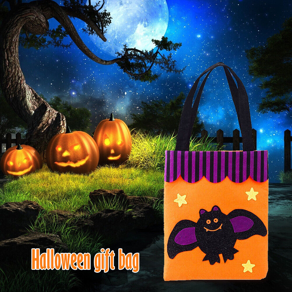 Halloween Non-woven Candy Bags Trick or Treat Tote Party Decoration (Bat)