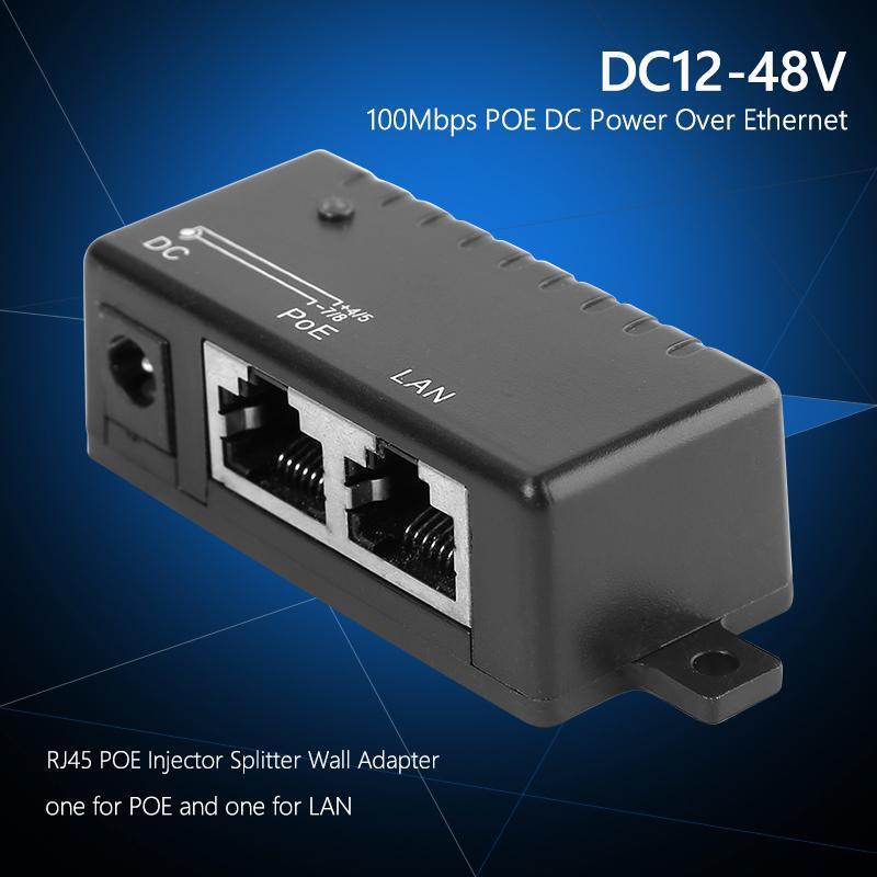100Mbps POE DC Power Over Ethernet RJ45 POE Injector Splitter Wall Adapter