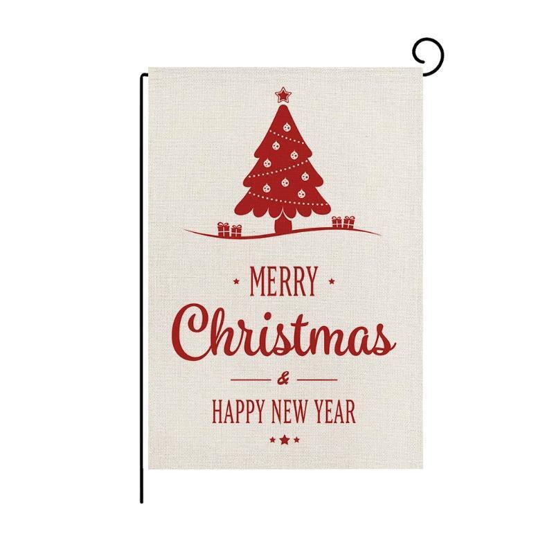 Merry Christmas Garden Flag Xmas Tree Yard Flags Double-Sided Happy New Year
