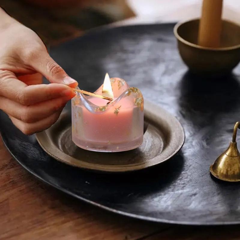 Handmade Cylindrical Candle Holder Mold for Tea Wax Cup for Blessing Ceremony