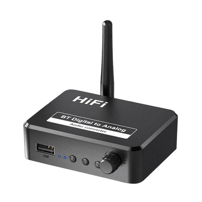 Audio Transmitter and Receiver 3.5mm AUX Wireless Bt Adapter Smart Black