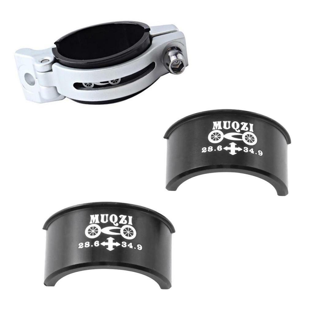 Front Derailleur Clamp Shim Converter, Reduces 34.9mm to 28.6mm, Black