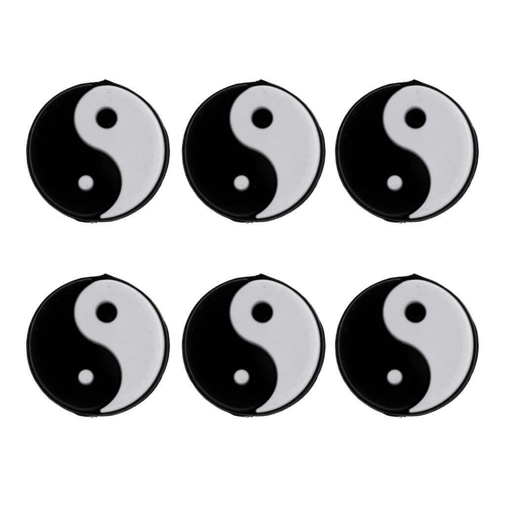 6Pcs Tennis Racquet Vibration Dampener Shock Absorber Silicone Damper 0.9x0.24''