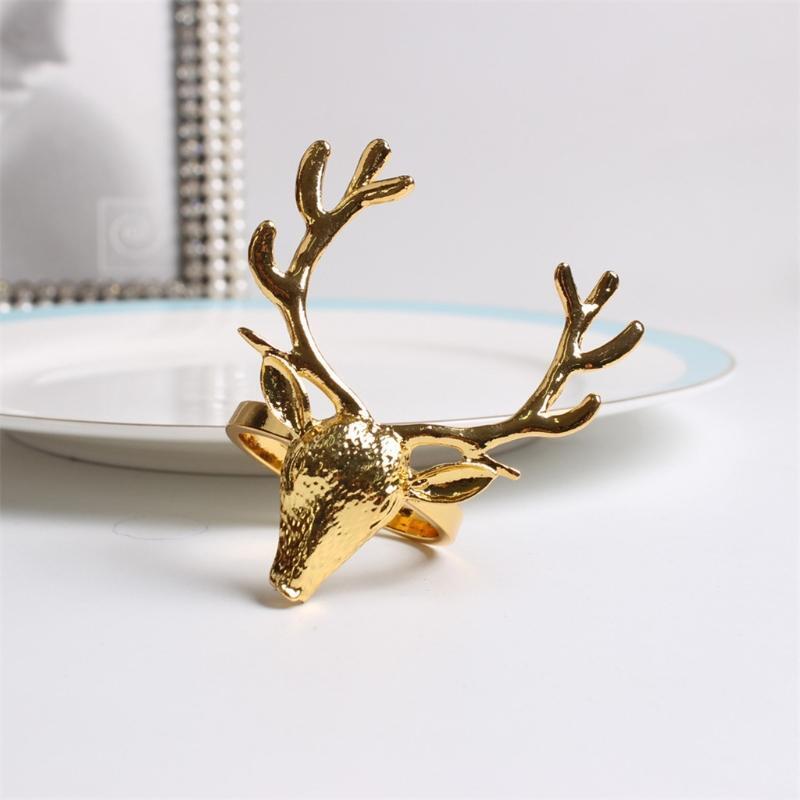 6 Pieces Simple Deer Head Napkin Ring Buckle Holder Home Hotel Wedding Party