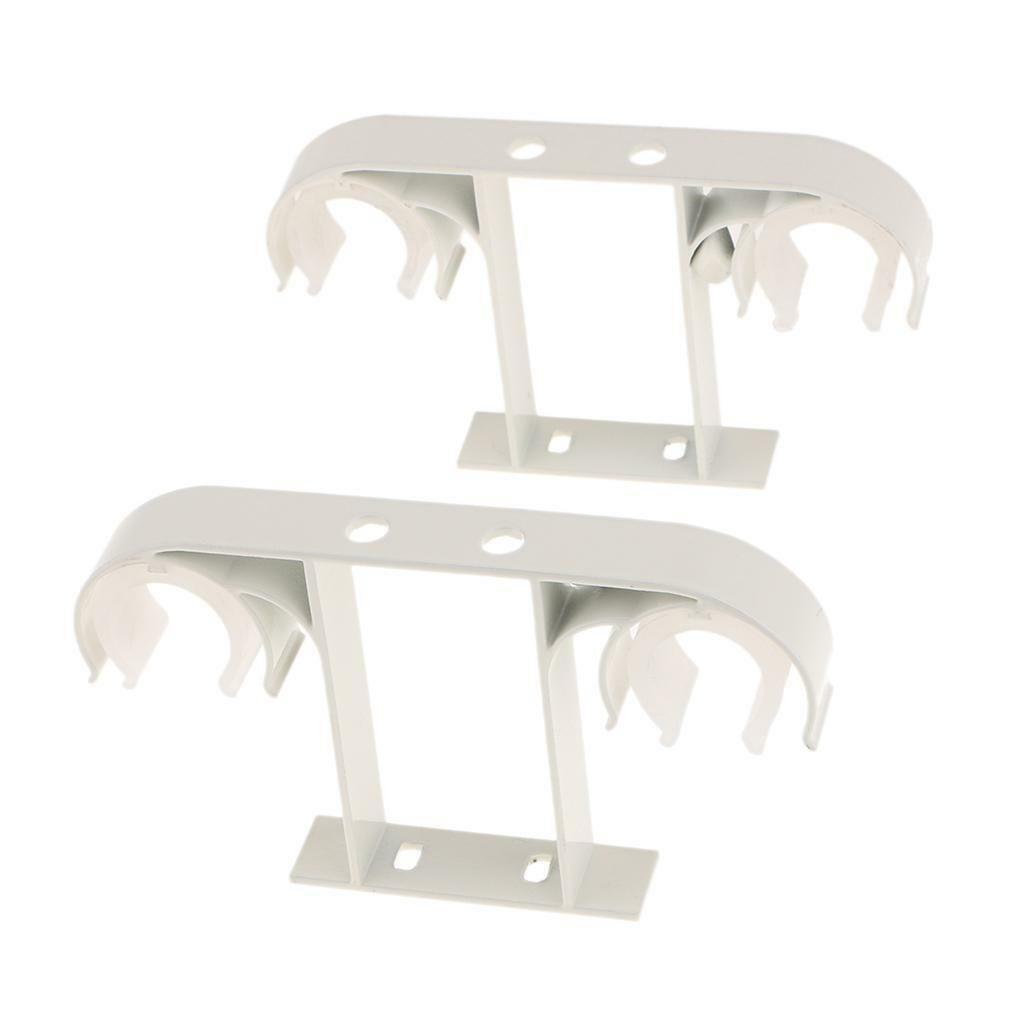 2 Pieces Aluminum  Double Curtain Rod Bracket Holder Ceiling