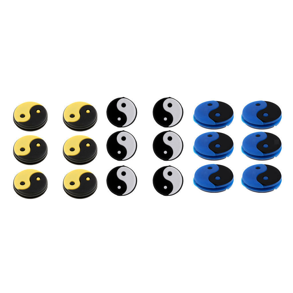 18Pcs Yin and Yang Tennis Racquet Vibration Dampener Damper Shock Absorber