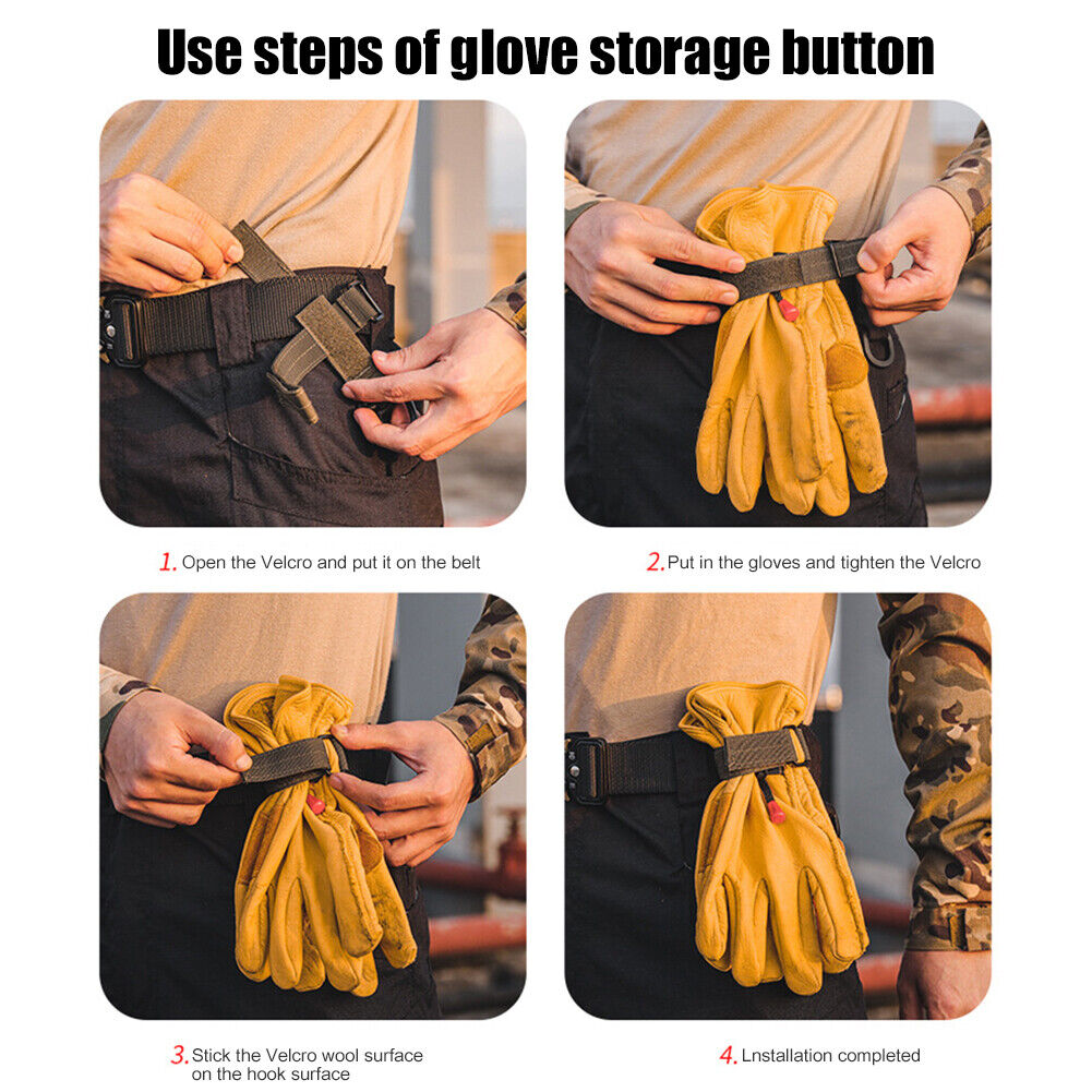 2x Outdoor Gloves Hook Storage Buckle Climbing Rope Hanging Buckles (Khaki)