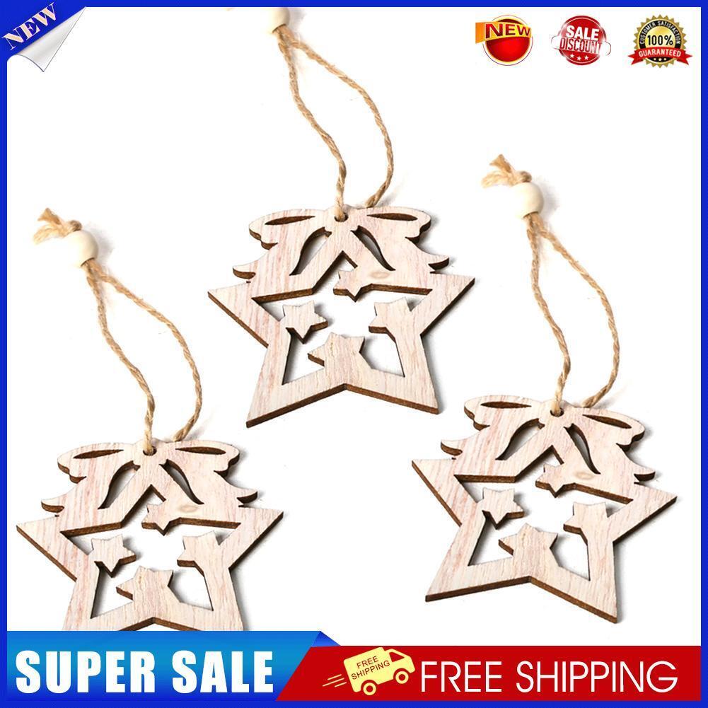 3pcs DIY Christmas Wooden Pendants Nordic Style Window Decor (JM01593)