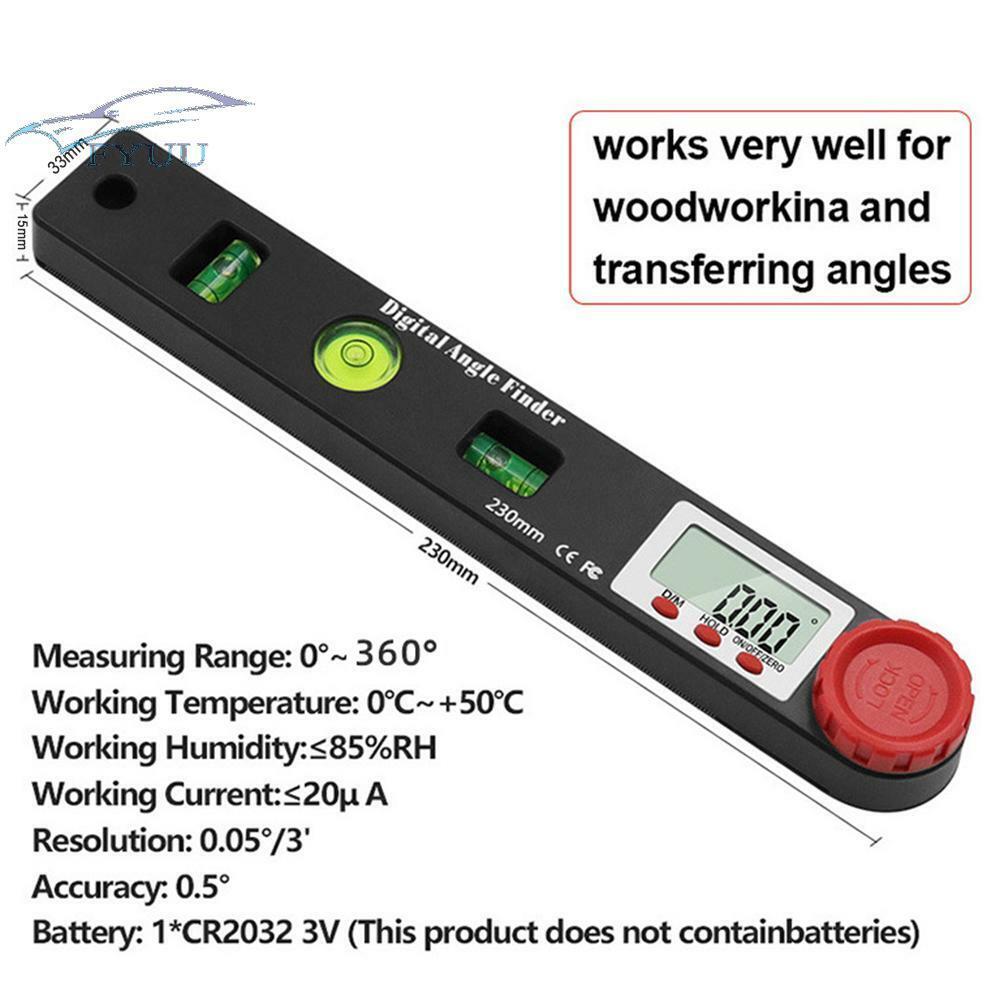 Digital Display Angle Ruler Universal Spirit Level Square Ruler Woodworking Tool