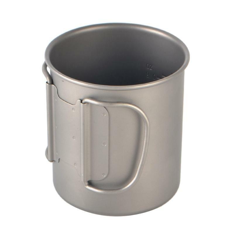 Ultralight Titanium Cup Outdoor Portable Camping Picnic Water Cup Mug 375ml