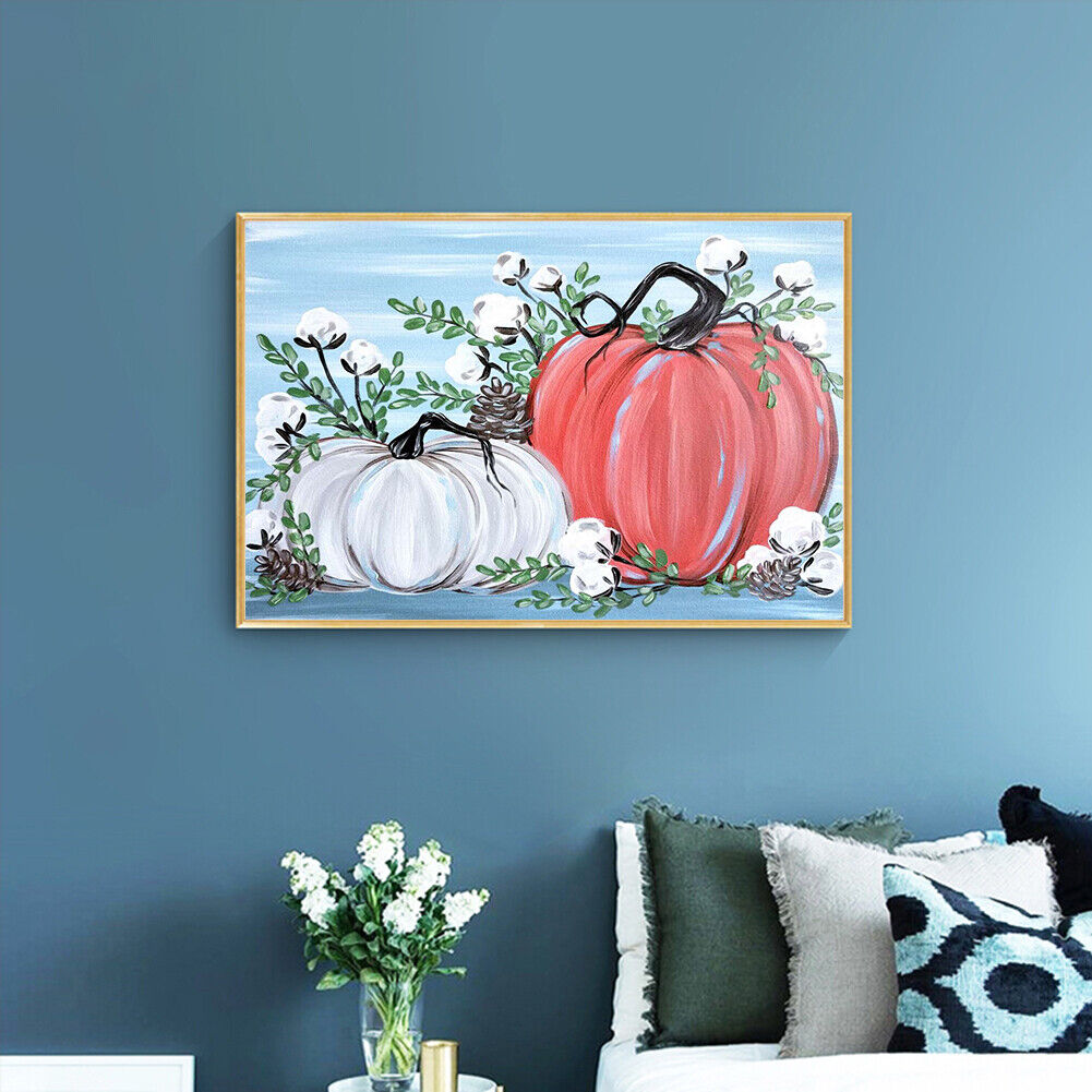 DIY Full Drill Diamond Painting Pumpkin Cotton Rhinestone Beaded Mosaic Kit