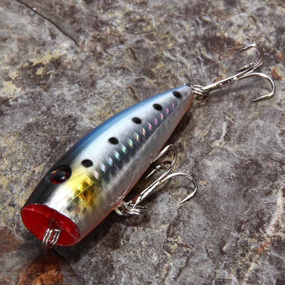 5pcs Popper Fishing Lures 5 Colors 10g Bait High Carbon Steel Hook Tackle
