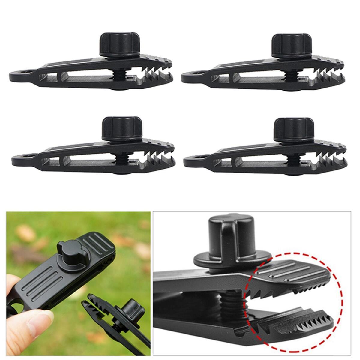 4 Pieces Strong Tarpaulin Clips Awning Clamp Car Boat Cover Tents
