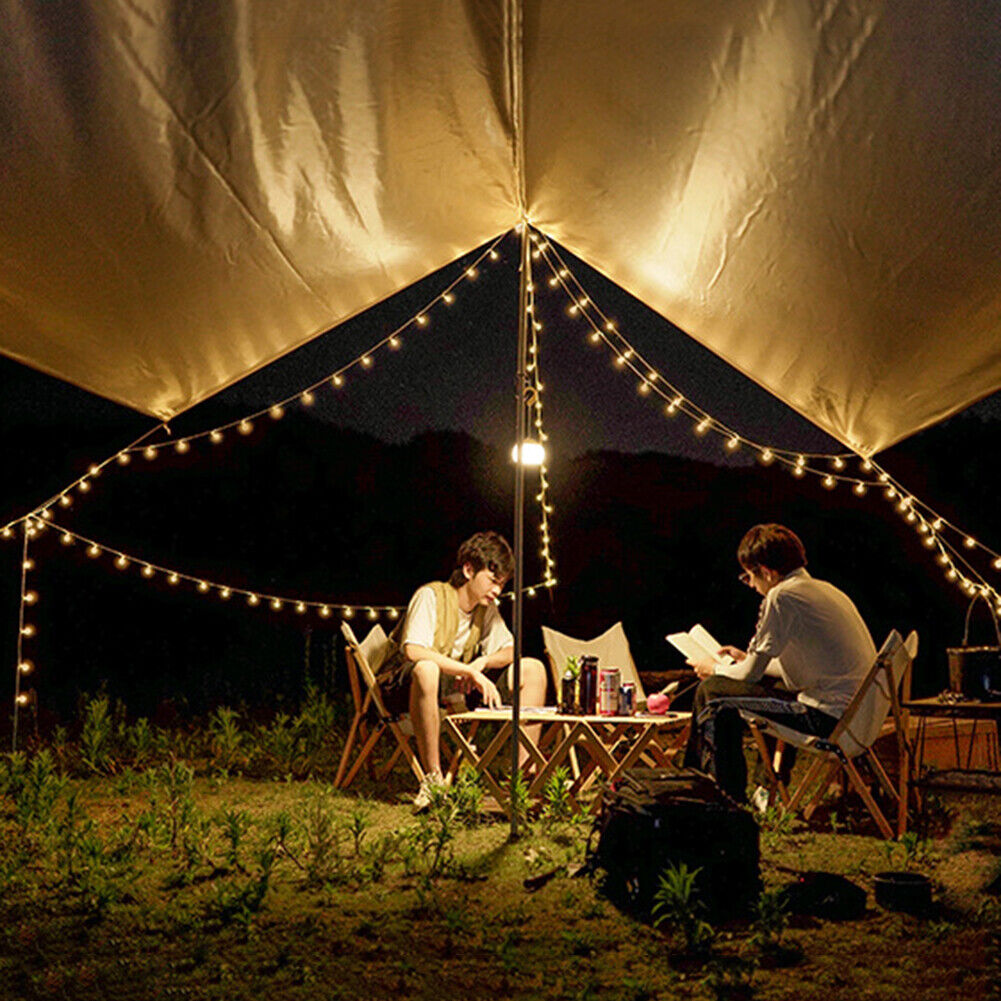 LED String Light Camping Tent Outdoor Bulb Waterproof Party Yard Decor (D)