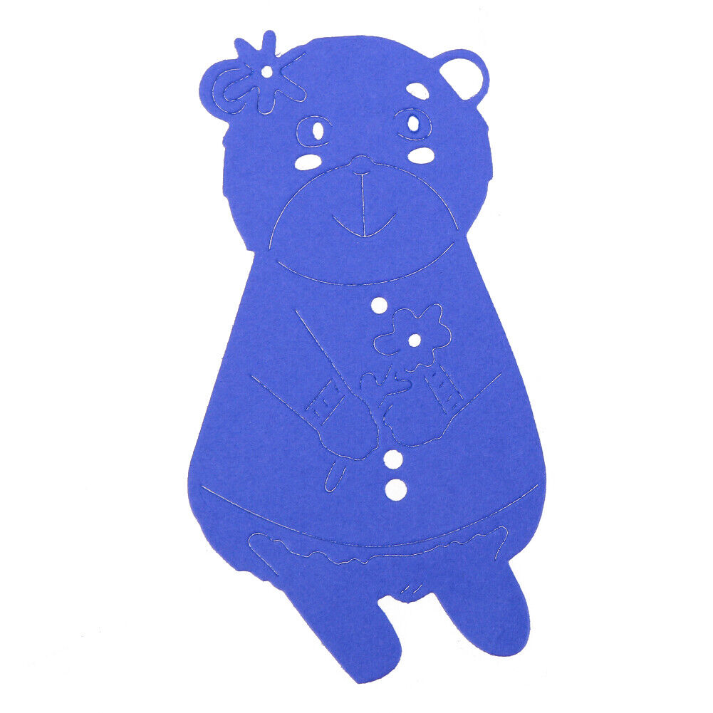 Bear Wear Flower Cutting Dies Stencils Scrapbook Embossing DIY Craft Card -