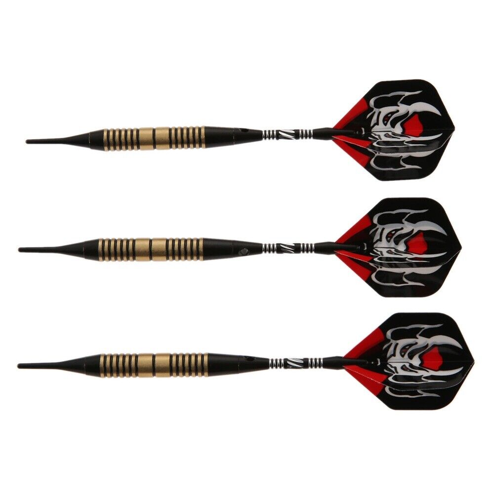 3Pcs Professional Cool Red Devil Flight Soft Tip Darts with Extra 36 Soft Tips