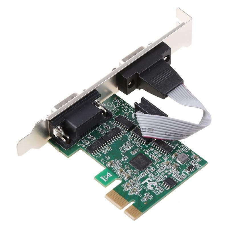 PCIe Dual Serial Expansion Card Chip AX99100 2 Port Industrial DB9 COM RS232