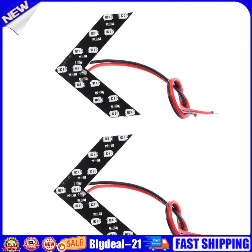 2pcs Red 14SMD LED Car Rear View Side Mirror Arrow Panel Turn Signal Lights