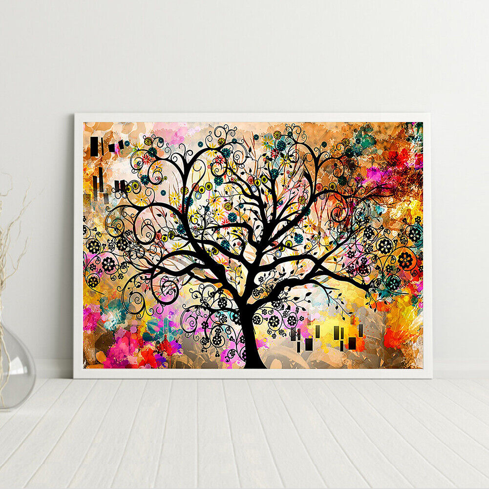 5D DIY Diamond Painting Color Tree Full Round Drill Art Picture Rhinestone